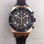 Swiss 3126 Audemars Piguet Replica Watch Rose Gold Case Black Bezel